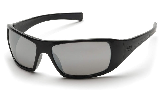 Pyramex Goliath Safety Eyewear, Black Frame, Silve