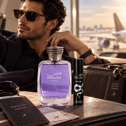 Hawas by Rasasi for Men - 2 Pc Gift Set 3.38oz EDP Spray, 0.27oz EDP Spray (Mini)
