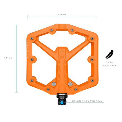 Crankbrothers Stamp 1 Version 2 MTB Pedal, Large Orange