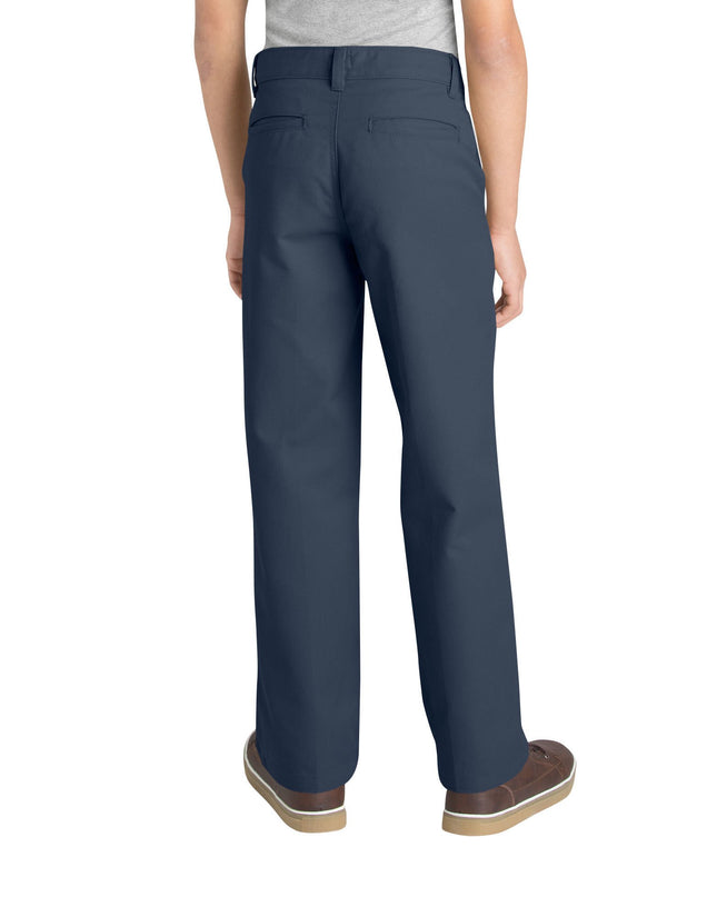 Dickies Boys' Flex Waist Flat Front Pant, Dark Navy V1, 12 Husky