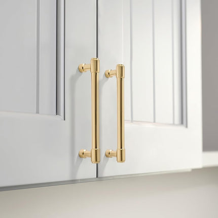 khtumeware 6 Pack 8 Inch(203mm) Champagne Bronze Kitchen Cabinet Handles Warm Brass Cabinet Pulls Gold Kitchen Cabinet Hardware for Cupboard Drawer Pulls Dresser Handle