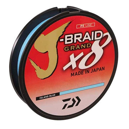 Daiwa JBGD8U8-150IB J-Braid X8 Grand Braided Line, 150 Yards, 8 Lbs Tested, 005" Diameter, Island Blue