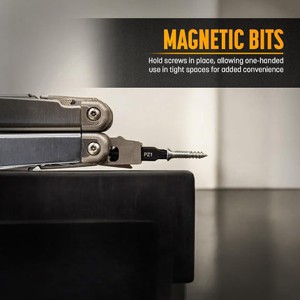 Galvanox #1 & #2 Phillips Replacement Double-Ended Flat Bits for Leatherman Multi-tools (4 Pack)