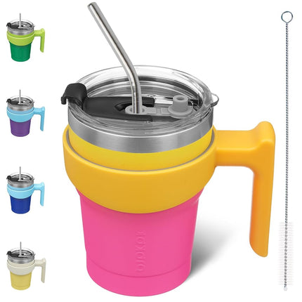 BJPKPK 10 oz Tumbler with Handle and Straw Stainle