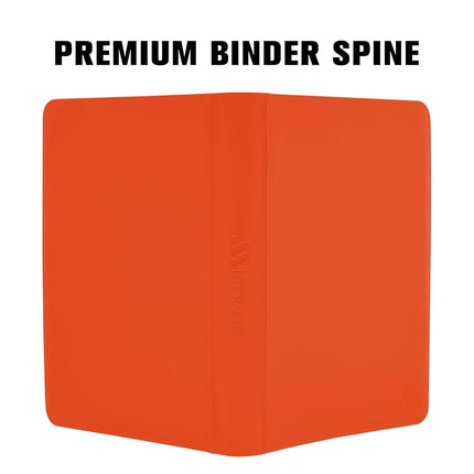 MORABTO Card Binder 16 Pocket,Trading Card Binder Holds up to 1408 Cards with 44 Sleeves,Zipper Card Holder Album Compatible with TCG Card/Game Cards/Sports Card (Orange, Large)