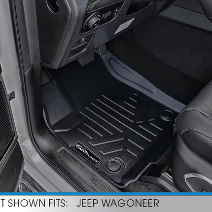 SMARTLINER All Weather Custom Fit Black 3 Row Car Mats Floor Mat Liner Set Compatible with 2022-2023 Jeep Wagoneer Grand Wagoneer (7 Passenger Model)