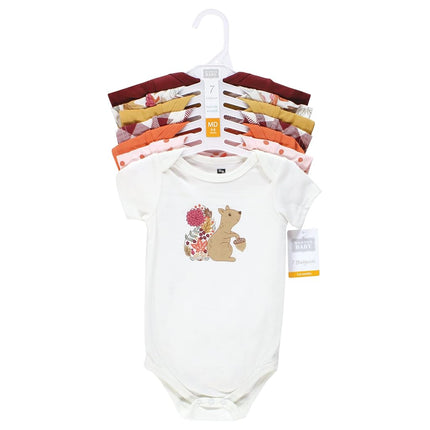 Hudson Baby Baby Cotton Bodysuits, Fall Squirrel, Preemie