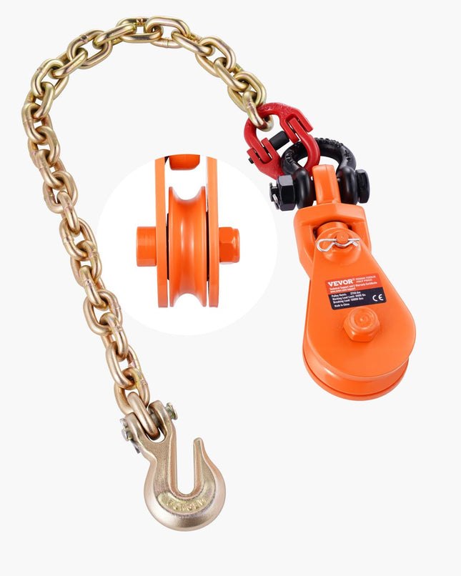 VEVOR 2 Ton Snatch Block with G80 Chain, Swivel Sh