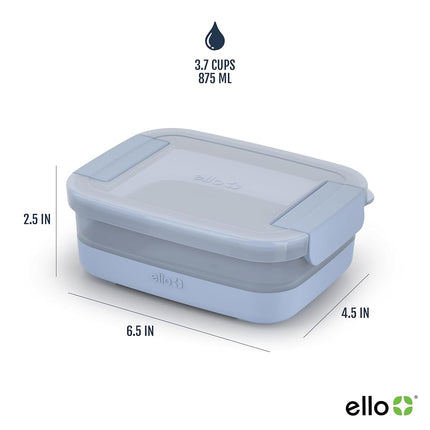 Ello Plastic 3.7 Cup Meal Prep Set 10 Pc, 5 Pack Set - BPA Free Plastic Food Storage Container with Silicone Boot and Airtight Plastic Lids, Dishwasher, Microwave, and Freezer Safe, Melon