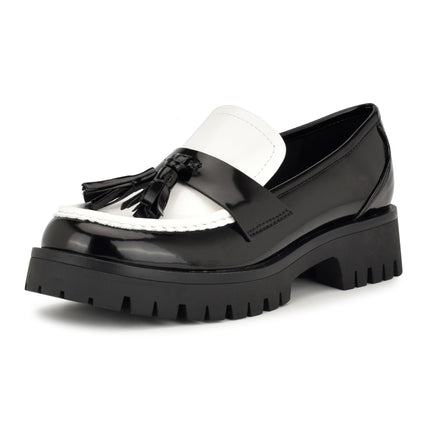Nine West Women's Garry Loafer, Black/White 001, 8
