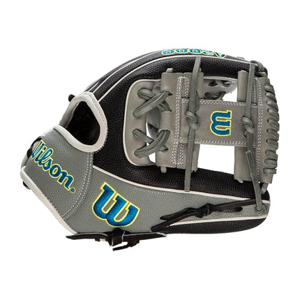 WILSON mens Infield Baseball Glove, 11.5" - Black/Grey SuperSkin Glove, 11.5 US