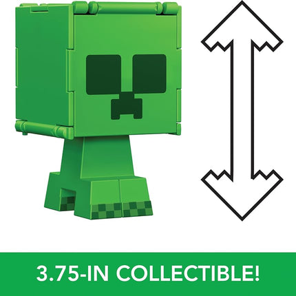 Mattel Minecraft Flippin’ Figs Figures Collection with 2-in-1 Fidget Play, 3.75-in Scale, Large Heads & Pixelated Design (Characters May Vary), HTL46