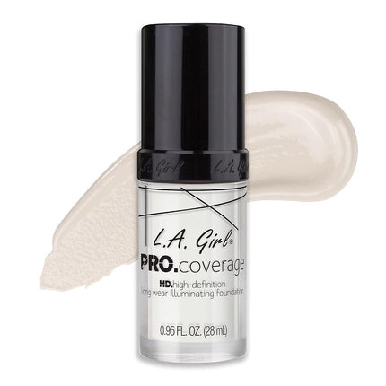 L.A. Girl Pro Coverage Liquid Foundation, White, 0