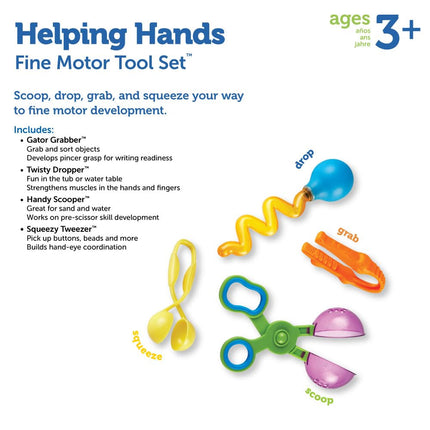 Learning Resources Helping Hands Fine Motor Tool Set Toy, Fine Motor and Sensory Toy, Fine Motor Games, Ages 3+