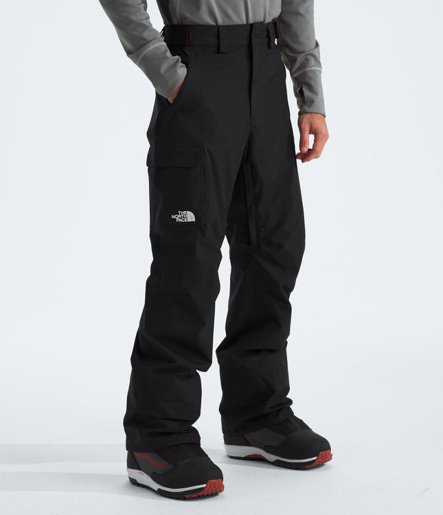 The North Face Pantalon Freedom pour homme – Pantalon de ski et de snowboard imperméable et non isolé, poches cargo, guêtres au niveau des chevilles, TNF Black-NPF, XXS court