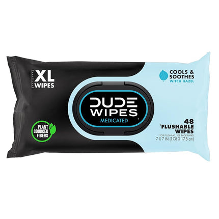 DUDE Wipes Medicated Flushable Wipes, Fragrance Fr
