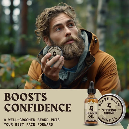 Striking Viking Beard Oil and Balm - 30 g Each, Vanilla Scent