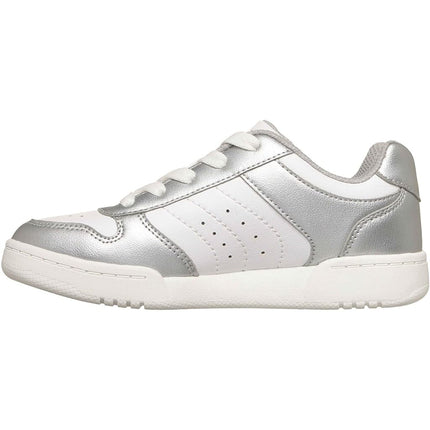 Skechers Quick Street Polyurethane Girl's Silver/White Trainers - UK 13