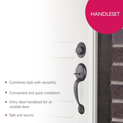 Design House 778910 Coventry Door Handleset with Springdale Interior Lever and Single Cylinder Deadbolt Matte Black