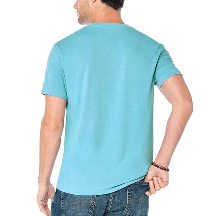Lucky Brand Men's Venice Burnout V-Neck Tee Shirt T, Delphinium Blue, Medium