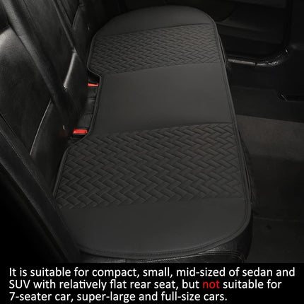 West Llama Full Set Car Seat Covers for Front and Rear Bottom Seats Only, Luxury PU Leather Car Seat Pads Protectors Waterproof and Wear-Resistant,Black