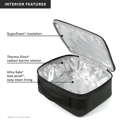 Titan Fridge Cold Lunch Box with 2 350g Ice Walls®, Black Ice