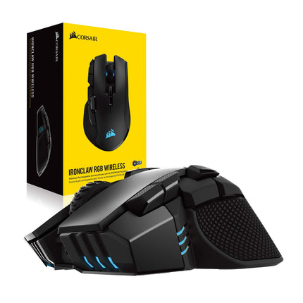 CORSAIR IRONCLAW RGB inalámbrico - Ratón para juegos FPS y MOBA - Sensor óptico de 18 000 PPP - Inalámbrico Slipstream de menos de 1 ms
