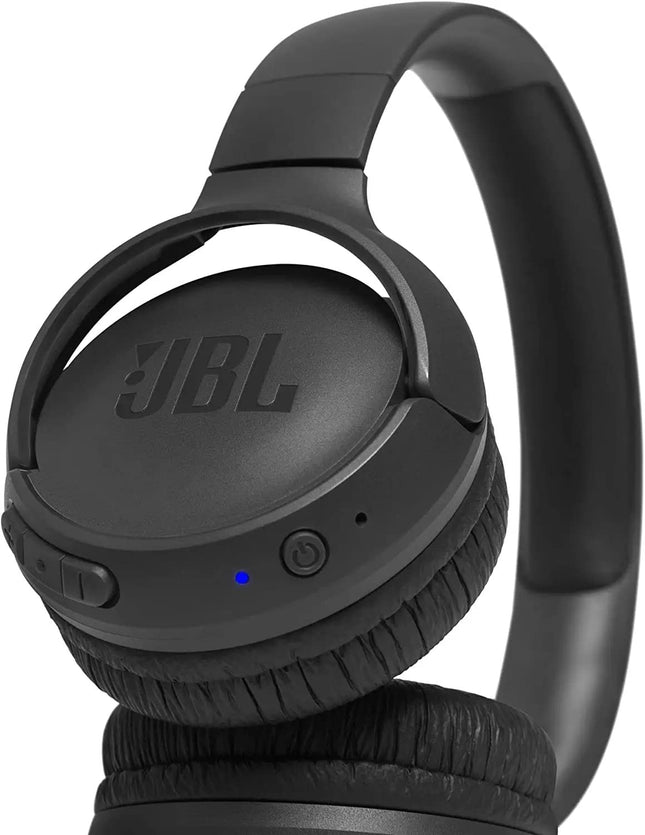 JBL TUNE 500BT - On-Ear Wireless Bluetooth Headphones, includes Bonus Extended 5ft Charging Cable and Velvet Storage Pouch - Black