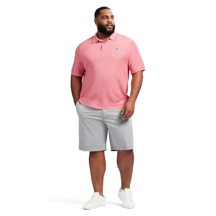 Izod Men's Advantage Performance Short Sleeve Fashion Polo Shirt, Dubarry, Medium