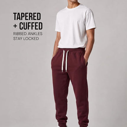 Southpole Men's 1570 Fleece Jogger, Burgundy (A), Medium