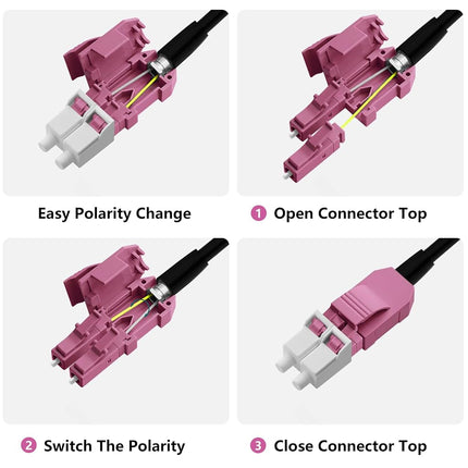 FLYPROFiber- 50m/164ft OD-5mm OM4 Fiber LC to LC Armored Outdoor Fiber Patch Cable Industrial TPU, Direct Burial, 40G/100G, 50/125um Duplex Multimode, with Pulling Eye Kit Installed on one end