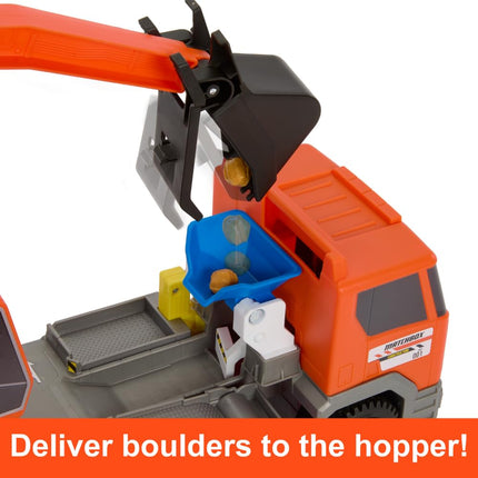 Matchbox Action Drivers Matchbox Transforming Excavator, Large-Scale Toy Truck & Playset with 1:64 Scale Vehicle & 4 Construction-Themed Accessories