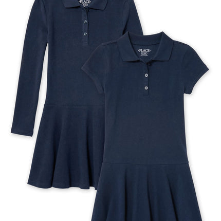 The Children's Place Girls' Short Long Sleeve Piqu