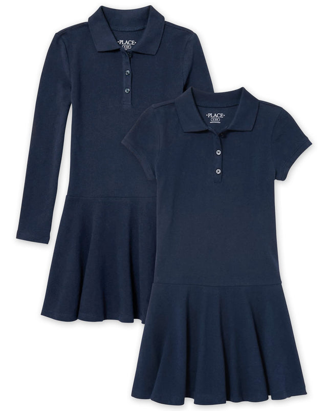 The Children's Place Girls' Short Long Sleeve Piqu