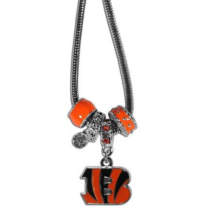 Siskiyou Sports NFL Cincinnati Bengals Euro Bead Necklace, 18-Inch