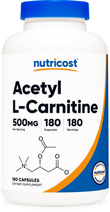 Nutricost Acetyl L-Carnitine 500mg, 180 Capsules -