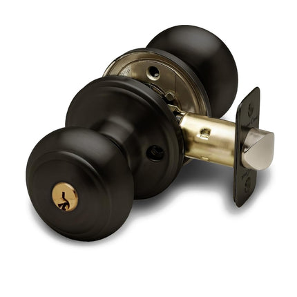 Copper Creek CK2040TB Colonial Door Knob, Keyed En