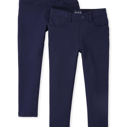 The Children's Place Jeggings en maille Ponte à enfiler pour filles, paquet de 2, Tidal, 8