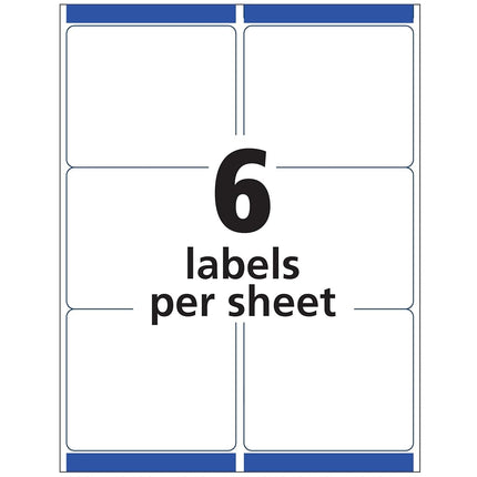 Etiquetas de envío transparentes Avery de acabado mate, tecnología Sure Feed, para impresoras láser, 3-1/3" x 4", 60 etiquetas, 5 paquetes (15664)