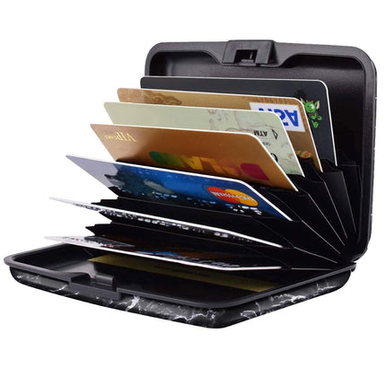 Coco Rossi Mini Credit Card Holder for Women or Men,RFID Blocking Slim Hard Card Case ID Case Travel Wallet, Black Rose, S