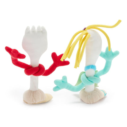 Disney Store Official Forky & Karen Beverly Magnetic Shoulder Plush Set - This Whimsical Duo Includes Magnetic Pad and Soft Fluffy Fabric - Forky & Knify Plush from Toy Story 5 - Mini 7"