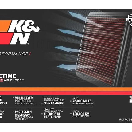 K&N Engine Air Filter: High Performance, Premium, Washable, Panel Filter: 2004-2015 (C5, 407), 33-2928, Erhöhte Leistung