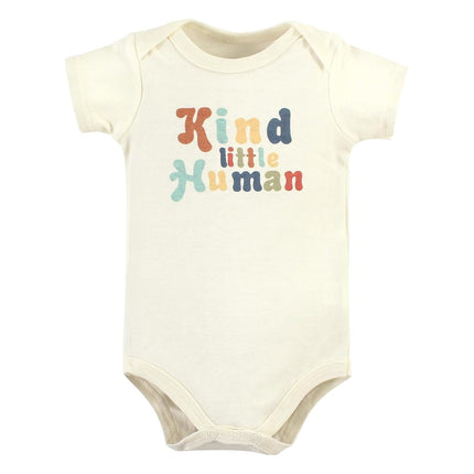 Hudson Baby Baby Cotton Bodysuits, Kind Human, 9-12 Months