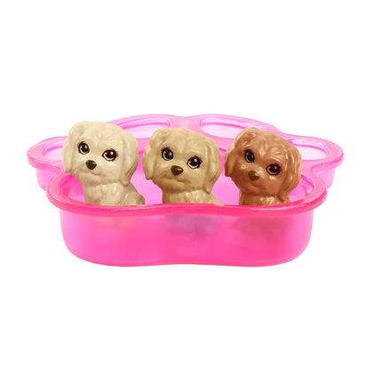 Barbie Doll & Pets Set featuring Mommy Dog and Puppies