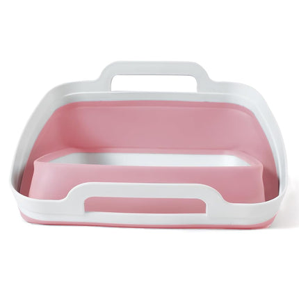Flow.month Dish Basin Collapsible with Drain Plug Carry Handles for 9 L Capacity, Collapsible Sink Tub, Dish Wash Basin, Portable Dish Tub, Foldable Dishpan for Camping Dish Washing Tub and RV