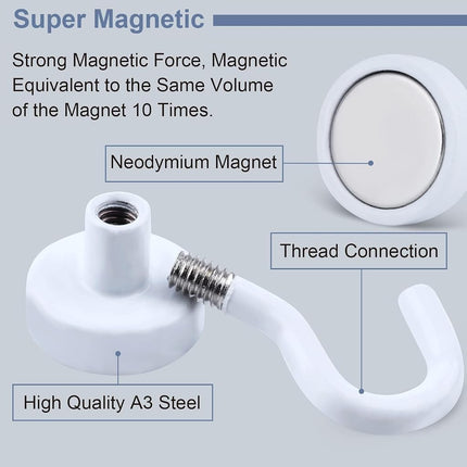 DIYMAG Magnetic Hooks, 30Lbs Strong Heavy Duty Cruise Magnet S-Hook for Classroom, Fridge, Hanging, Cabins, Grill, Kitchen, Garage, Workplace and Office Etc, (20 Pack-White)