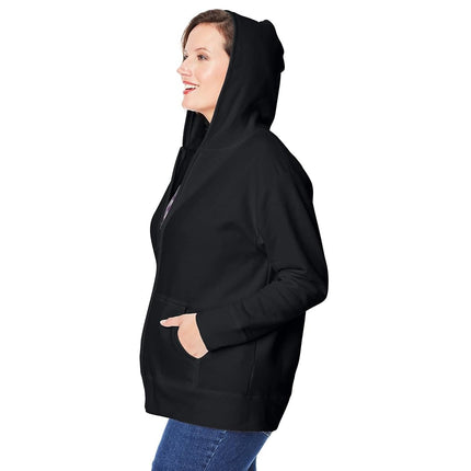 Just My Size Women's Plus-Size Full Zip Fleece Hoodie, Ebony, 4XL