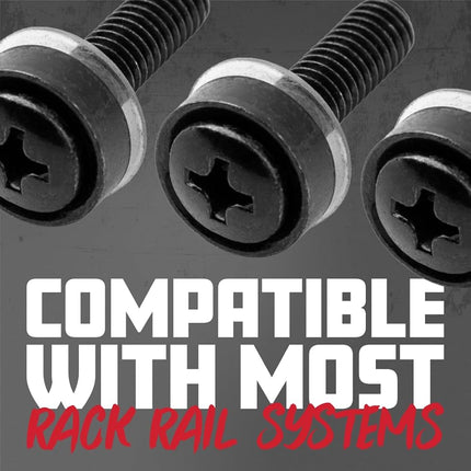 Gator Rackworks Standard Size Rack Screws; 25 Pack (GRW-SCRW025), Black