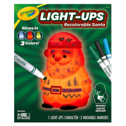 CRAYOLA Light Ups: Santa | Washable Santa Christmas Night Light | Colour, Wash, Repeat! | Batteries Not Included | For Ages 3+