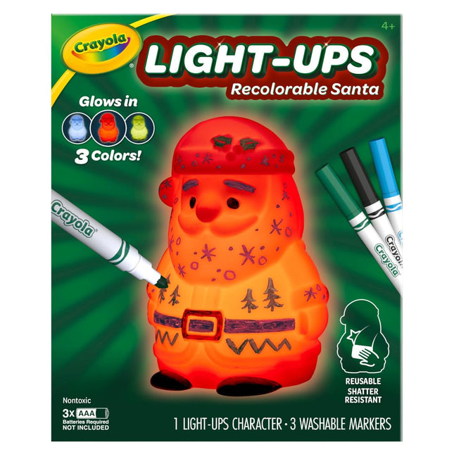 CRAYOLA Light Ups: Santa | Washable Santa Christmas Night Light | Colour, Wash, Repeat! | Batteries Not Included | For Ages 3+